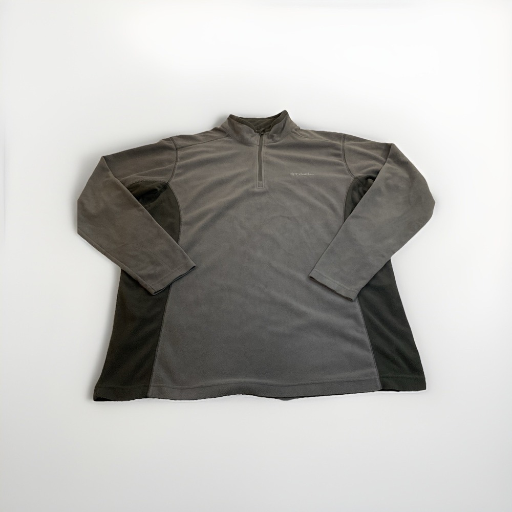 Columbia Sweater Mens XL Gray Casual 1/4 Zip Up Pullover Sweatshirt